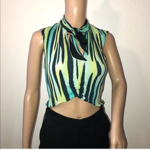 VERSACE VINTAGE Jeans Couture scarf self-tie top